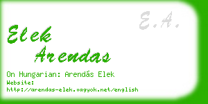 elek arendas business card